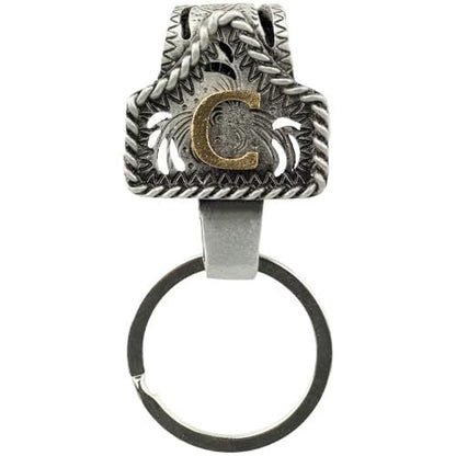 📎Handmade Cow Tag Belt Key Holder with Copper Initial