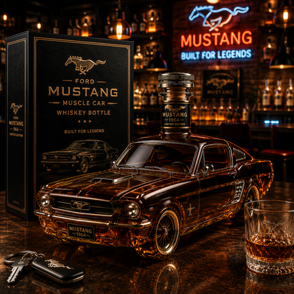 🐎Ford Mustang Muscle Car Whiskey Bottle