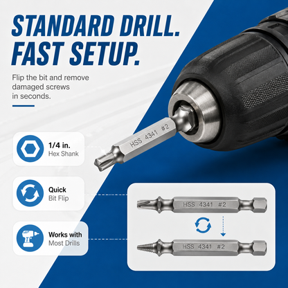🔧 6-Piece Screw Extractor Set – Remove Damaged Screws Fast