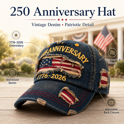 🏆Flash Sale⚡50K+ SOLD! 🇺🇸 250th Anniversary Patriotic Denim Hat