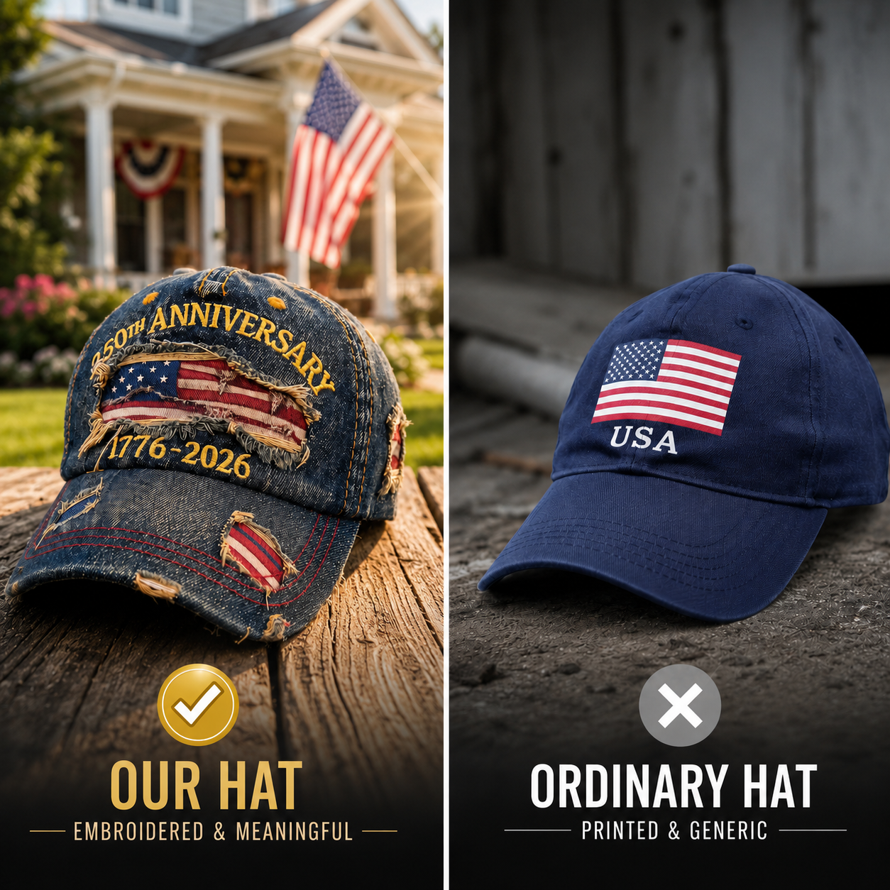 🏆Flash Sale⚡50K+ SOLD! 🇺🇸 250th Anniversary Patriotic Denim Hat