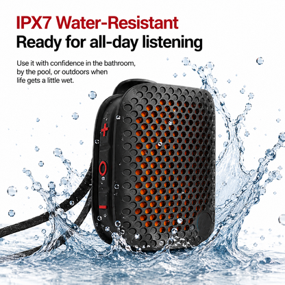 Clip-On IPX7 Waterproof Bluetooth Mini Speaker, TWS Stereo for Outdoor Workout Shower
