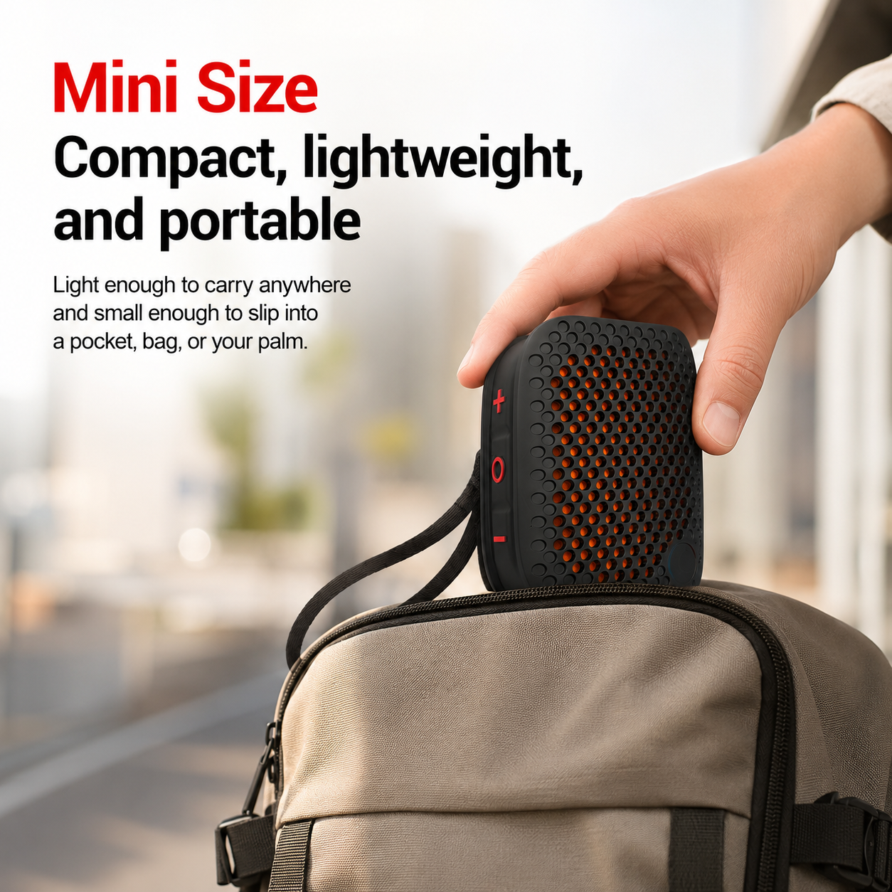 Clip-On IPX7 Waterproof Bluetooth Mini Speaker, TWS Stereo for Outdoor Workout Shower