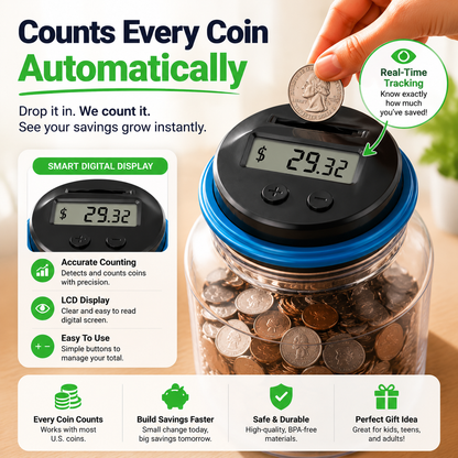 🔥LAST DAY 50% OFF -💰 Smart Piggy Bank That Counts Your Money Automatically