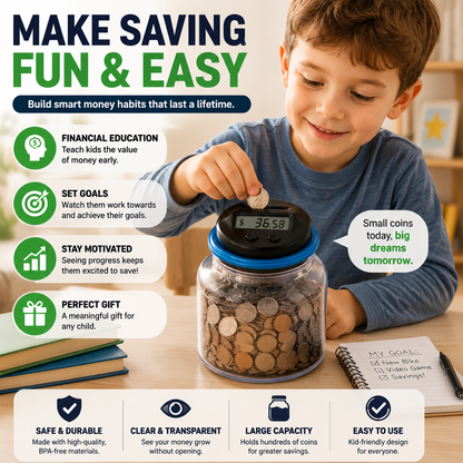 🔥LAST DAY 50% OFF -💰 Smart Piggy Bank That Counts Your Money Automatically