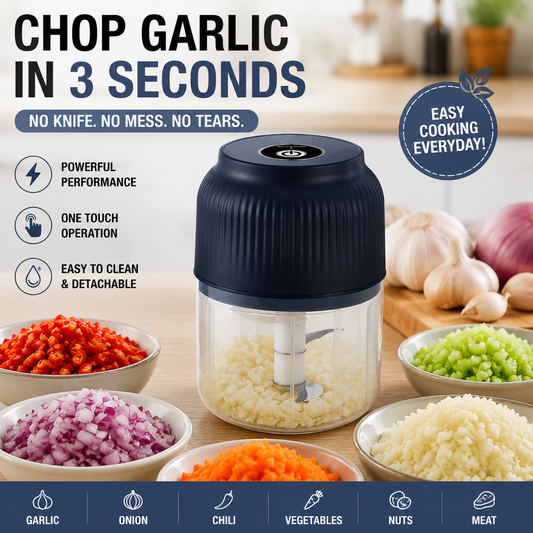 ✨ Mini Electric Food Chopper – One-Press Garlic & Veggie Prep 🍳🥕🧄