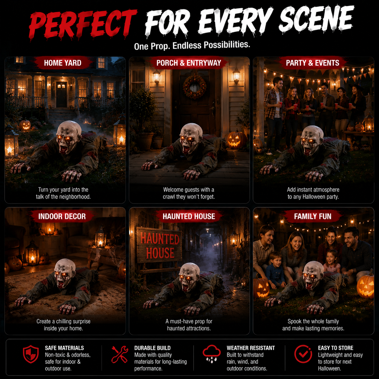 👻 Creepy Crawling Ghost With Glowing Eyes – The Ultimate Halloween Yard Decoration