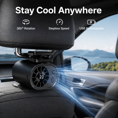 ❄️199-Speed USB Rechargeable Clip-On Fan – Portable, Strong Clamp, Long-Lasting Battery for Car, Desk & Travel