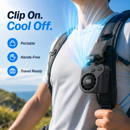❄️199-Speed USB Rechargeable Clip-On Fan – Portable, Strong Clamp, Long-Lasting Battery for Car, Desk & Travel