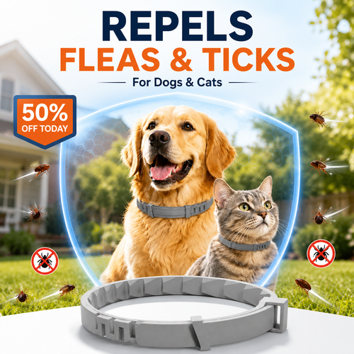 🔥LAST DAY 50% OFF🐶🐱 Advanced Flea & Tick Protection Collar | Waterproof, Long-Lasting Defense for Dogs & Cats 🛡️