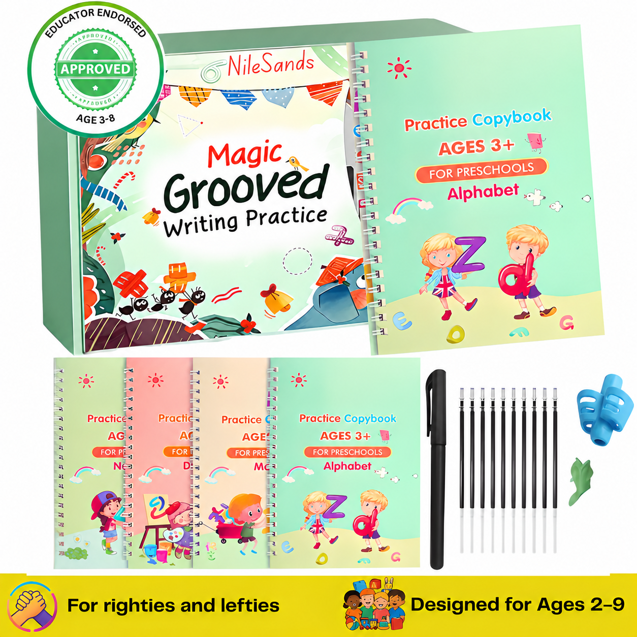 💥LAST DAY SALE 50%OFF💥📚MagicBook | Kids Practice Copybook Set (4Pcs/Set)
