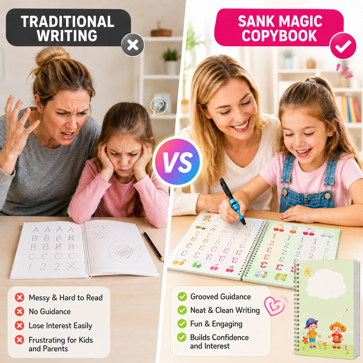 💥LAST DAY SALE 50%OFF💥📚MagicBook | Kids Practice Copybook Set (4Pcs/Set)