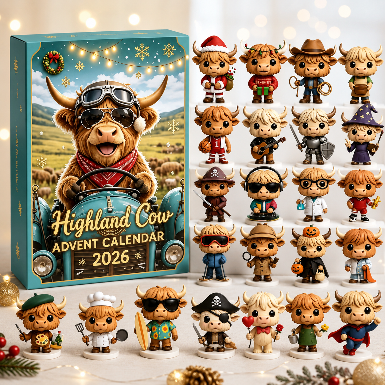 🎄 2026 Limited Edition Highland Cow Advent Calendar – 24 Collectible Christmas Surprises