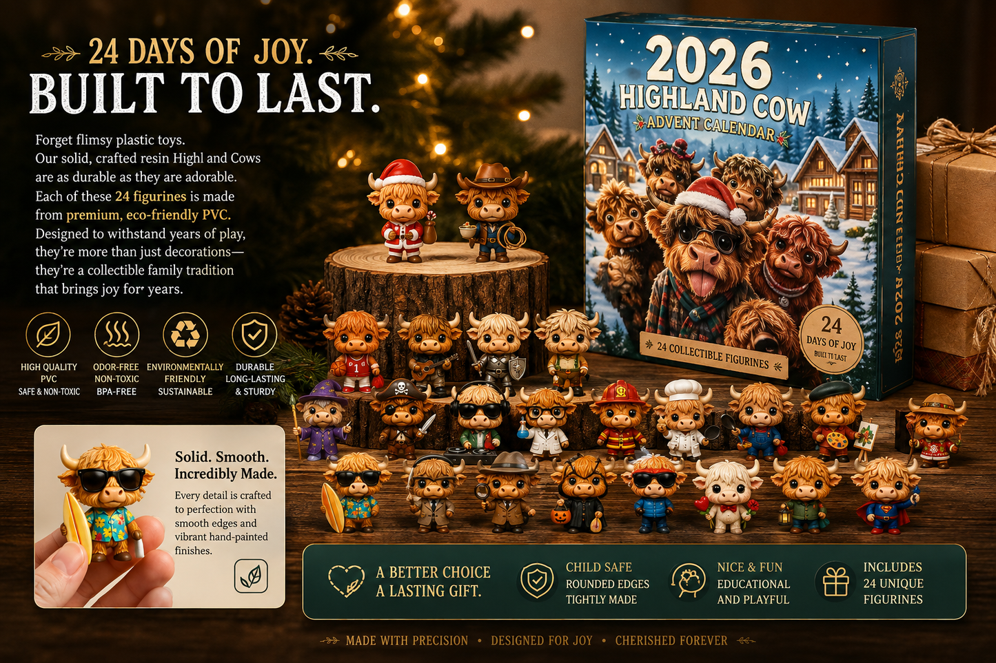 🎄 2026 Limited Edition Highland Cow Advent Calendar – 24 Collectible Christmas Surprises