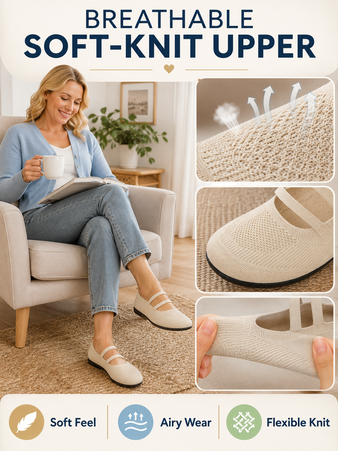 💖 Style Pick ✨ Women’s Round Toe Ballet Flats — Strappy Comfortable Shoes for Work & Casual Wear