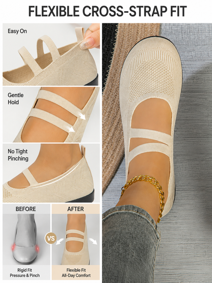 💖 Style Pick ✨ Women’s Round Toe Ballet Flats — Strappy Comfortable Shoes for Work & Casual Wear