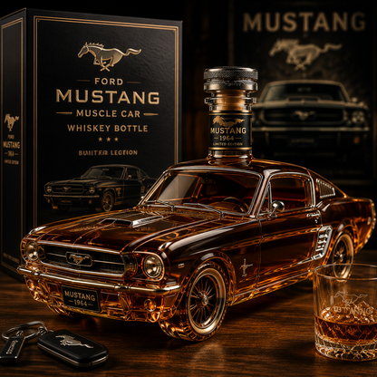 🐎Ford Mustang Muscle Car Whiskey Bottle