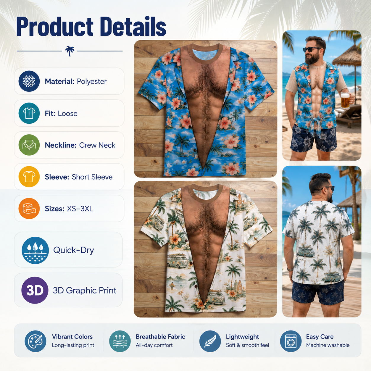 🔥🎁Funny Muscle T Shirt for Men,Personalized 3D Fake Open Shirt