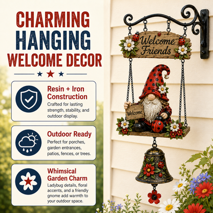 🔔🔥Hot Sale 50% OFF 🐞🔔 Rustic Garden Gnome Bell