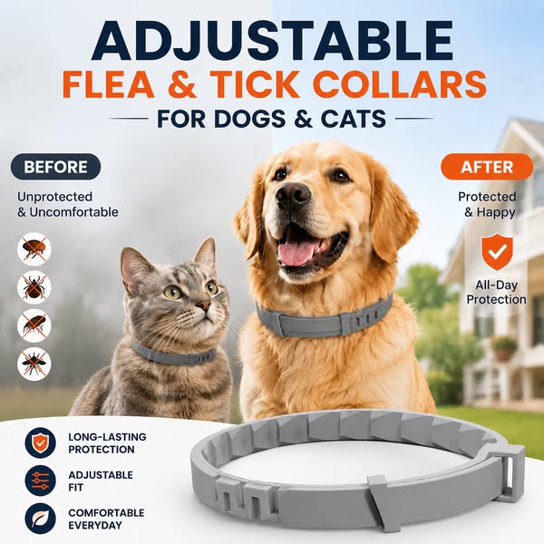 🔥LAST DAY 50% OFF🐶🐱 Advanced Flea & Tick Protection Collar | Waterproof, Long-Lasting Defense for Dogs & Cats 🛡️