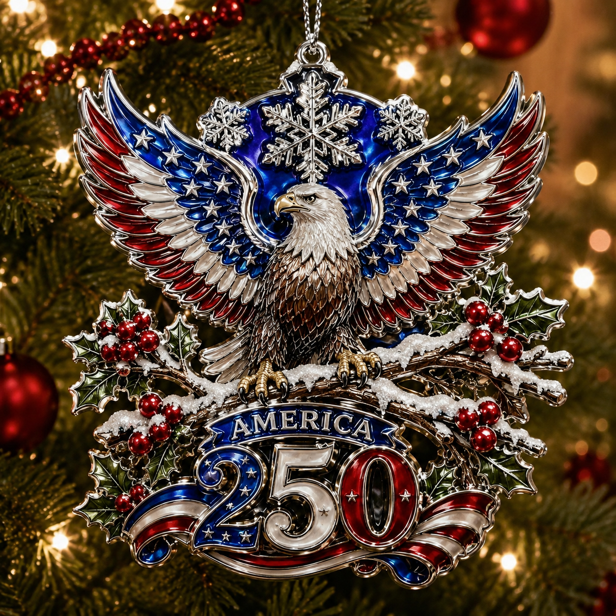 💖USA 250th Anniversary Christmas Ornament