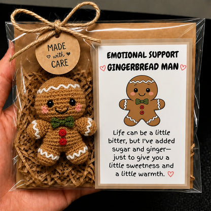 🎄 Emotional Support Crochet Plushie – Handmade Pocket-Sized Christmas Cheer 🧡