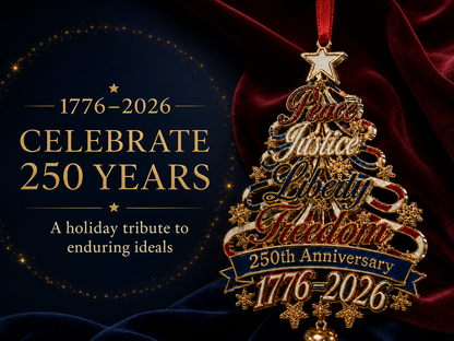 🎄✨ 250th Anniversary Patriotic Christmas Tree Ornament