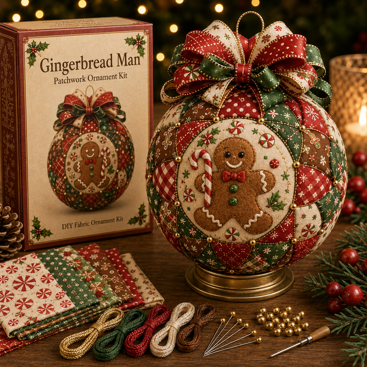 ❤️Beginner-Friendly🎄Christmas Classics Patchwork Ornament DIY Kit