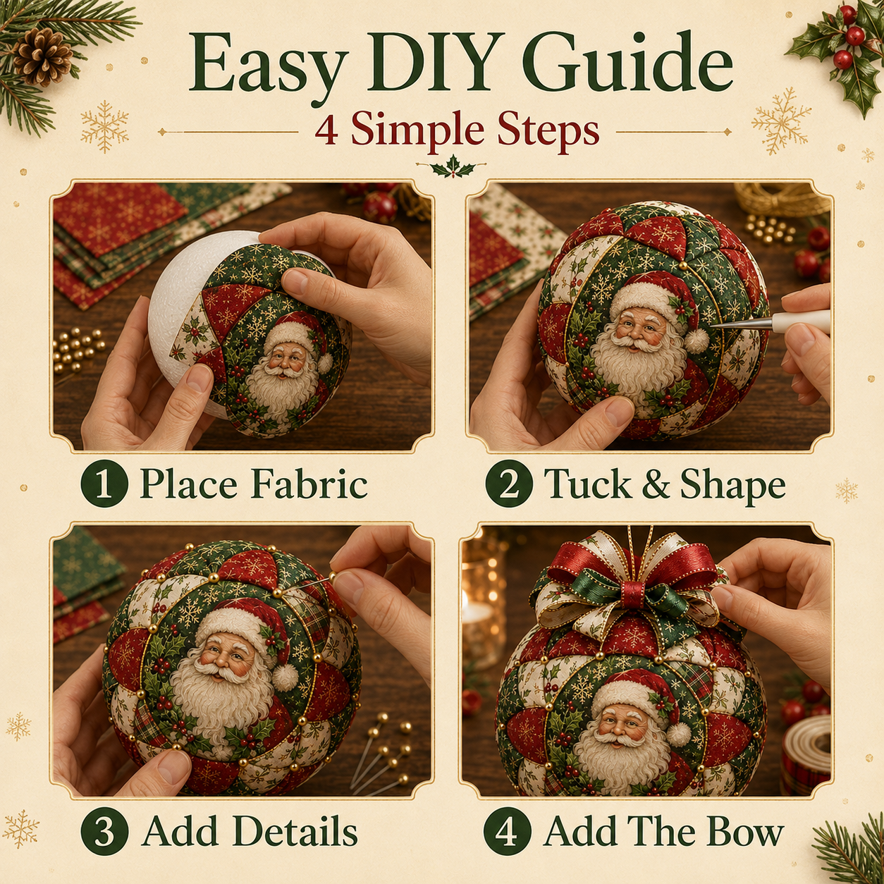 ❤️Beginner-Friendly🎄Christmas Classics Patchwork Ornament DIY Kit