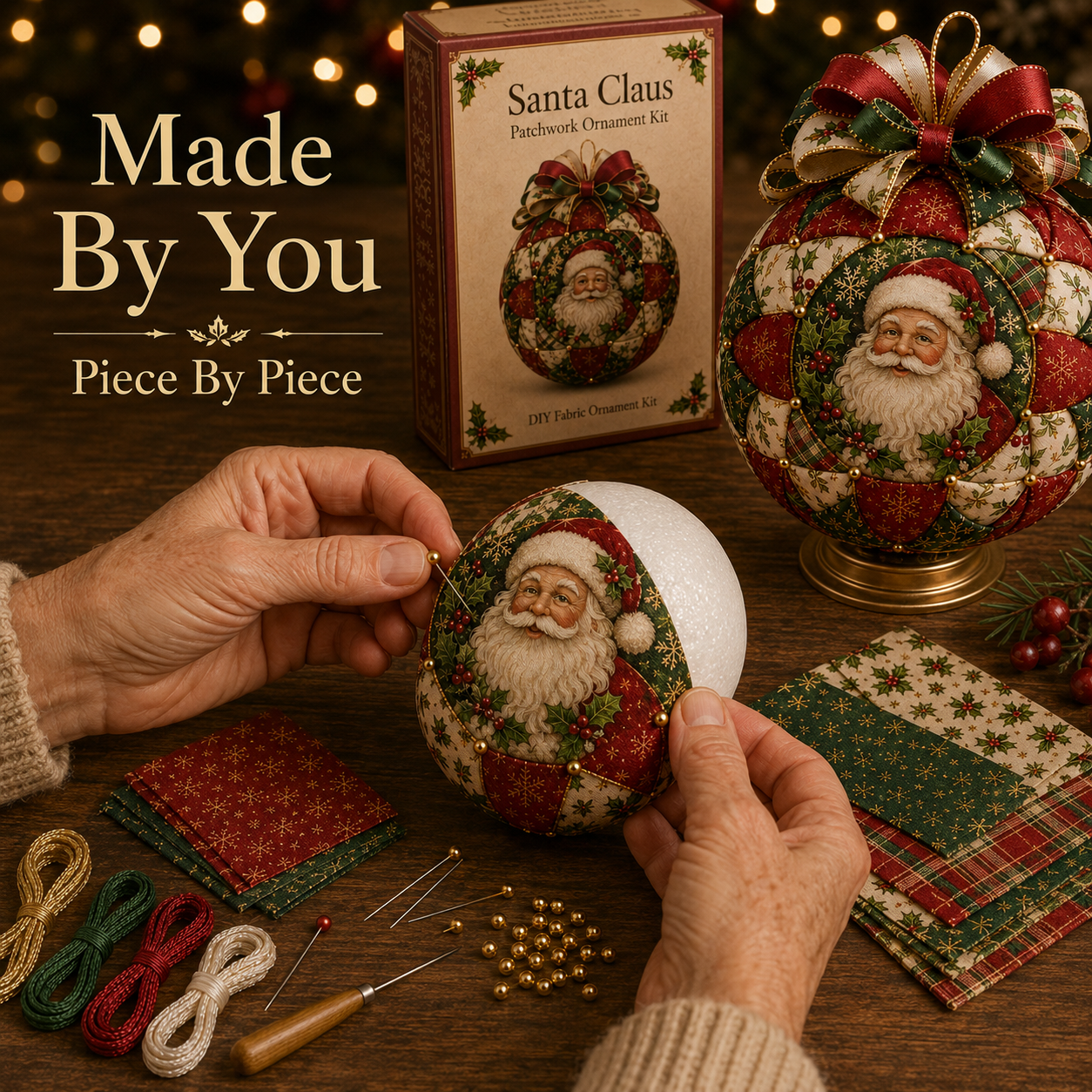 ❤️Beginner-Friendly🎄Christmas Classics Patchwork Ornament DIY Kit