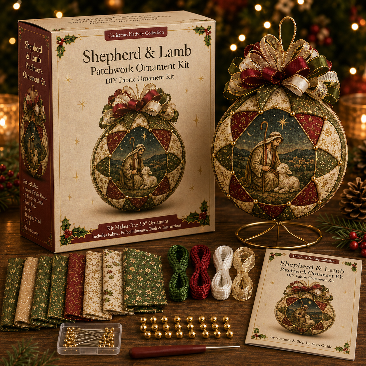 ❤️Beginner-Friendly🎄 Christmas Nativity Patchwork Ornament DIY Kit