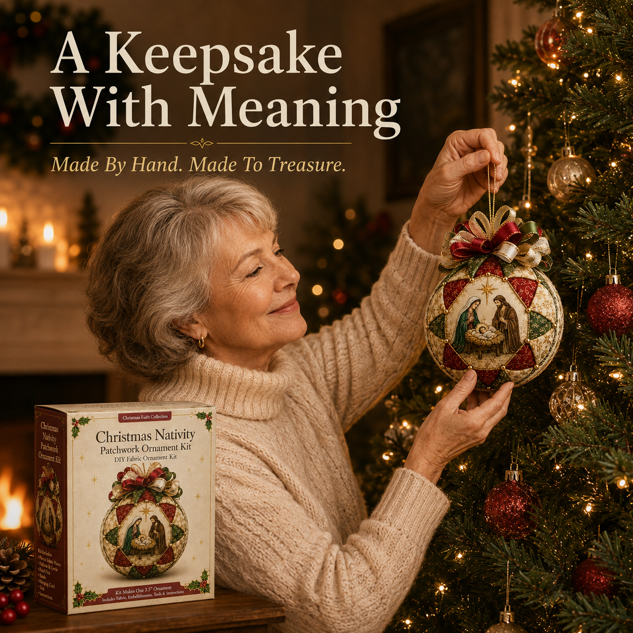 ❤️Beginner-Friendly🎄 Christmas Nativity Patchwork Ornament DIY Kit