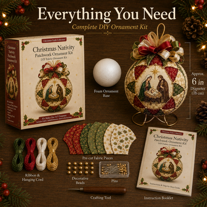❤️Beginner-Friendly🎄 Christmas Nativity Patchwork Ornament DIY Kit