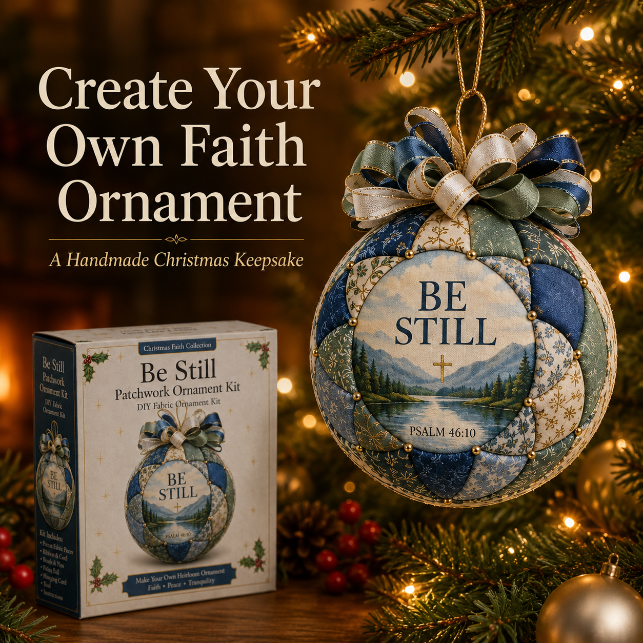 ❤️Beginner-Friendly🎄 Christmas Faith Patchwork Ornament DIY Kit