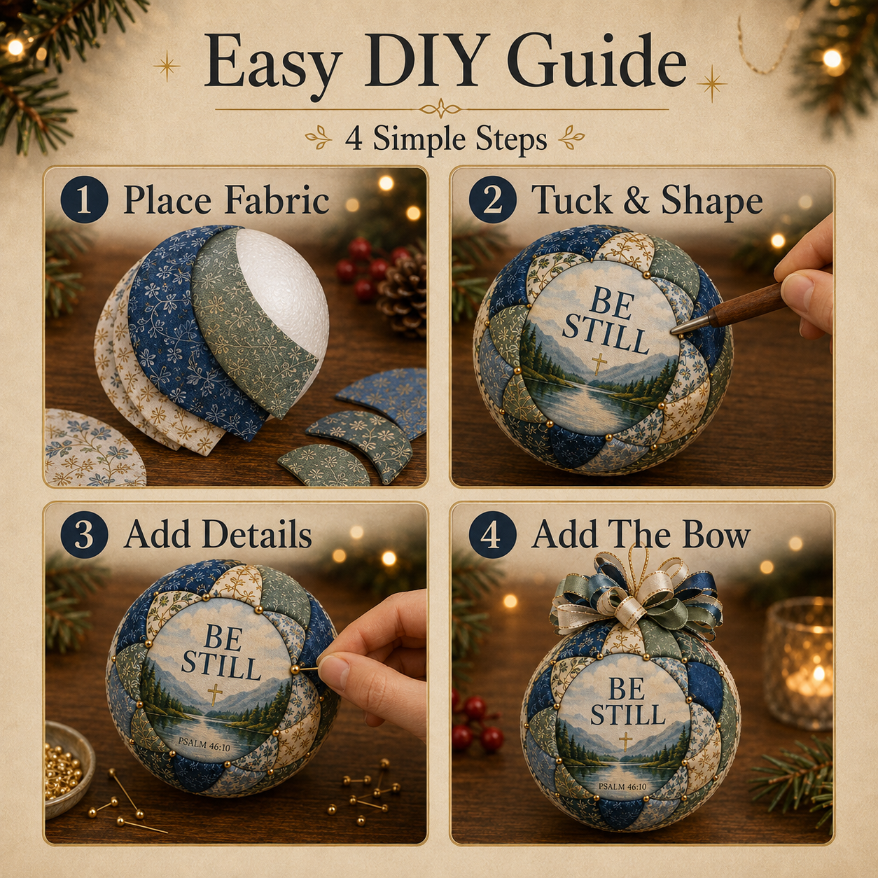 ❤️Beginner-Friendly🎄 Christmas Faith Patchwork Ornament DIY Kit