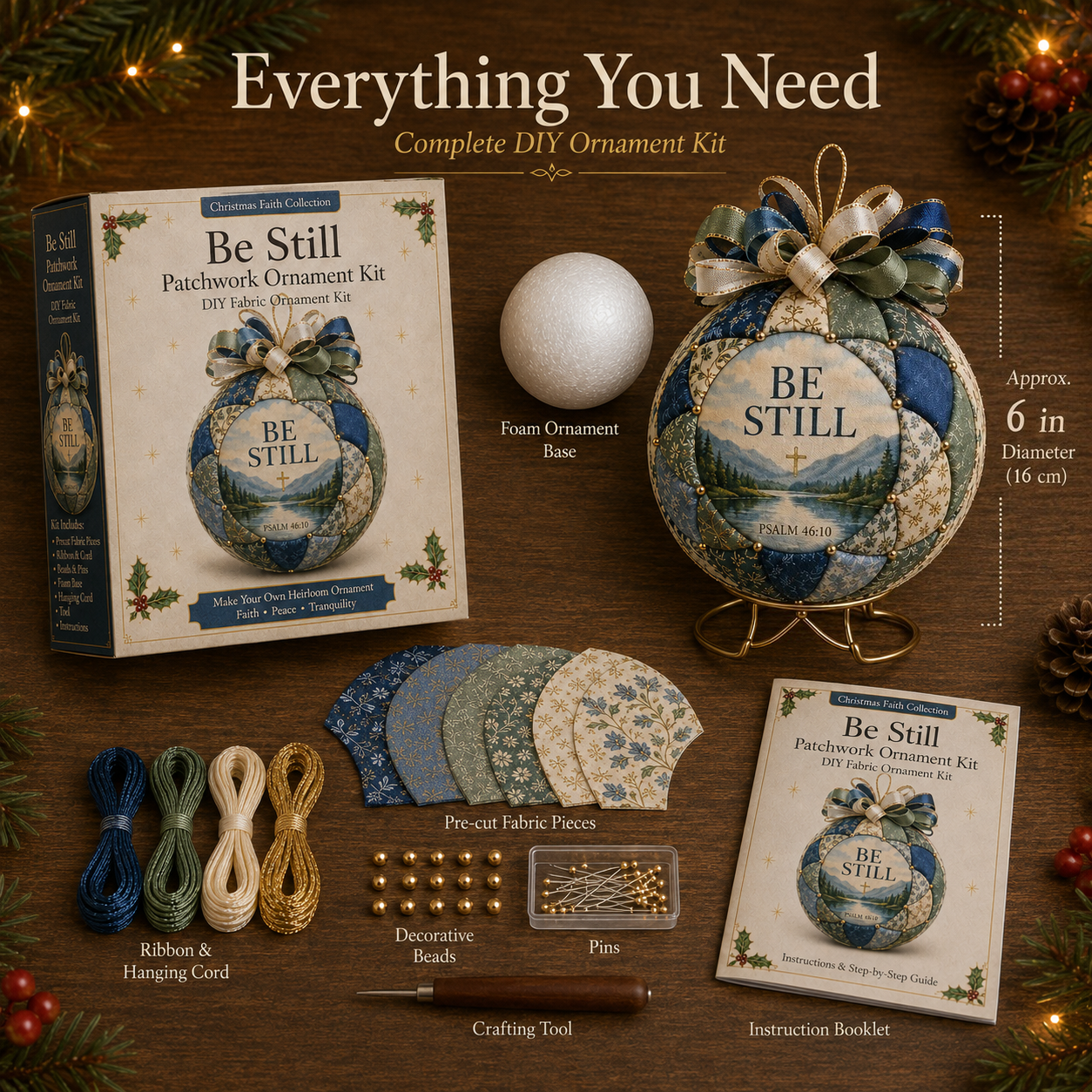 ❤️Beginner-Friendly🎄 Christmas Faith Patchwork Ornament DIY Kit