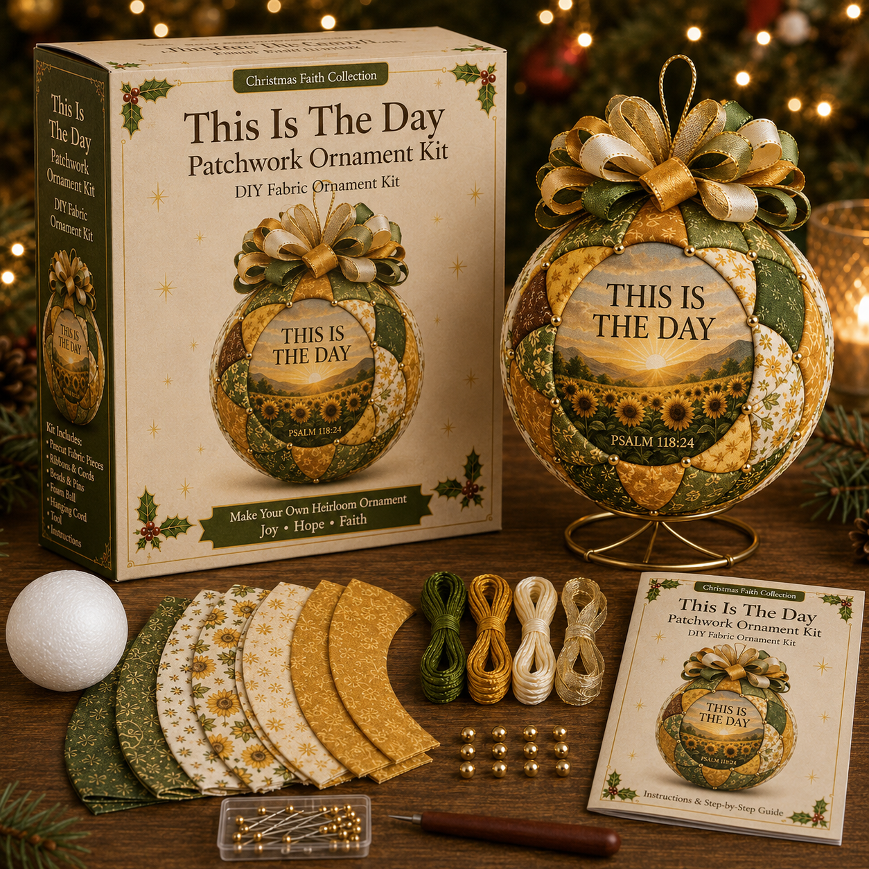 ❤️Beginner-Friendly🎄 Christmas Faith Patchwork Ornament DIY Kit