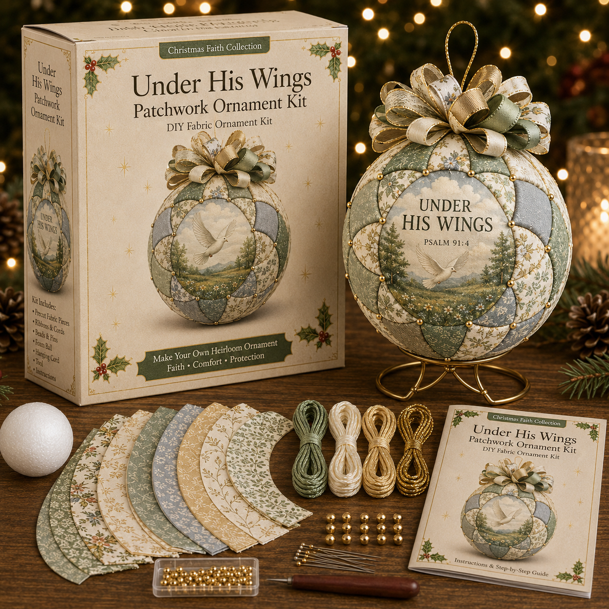 ❤️Beginner-Friendly🎄 Christmas Faith Patchwork Ornament DIY Kit