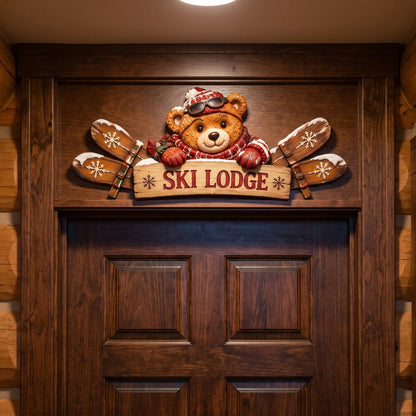 🎄 Rustic Winter Mountain Cabin Door Frame Decor
