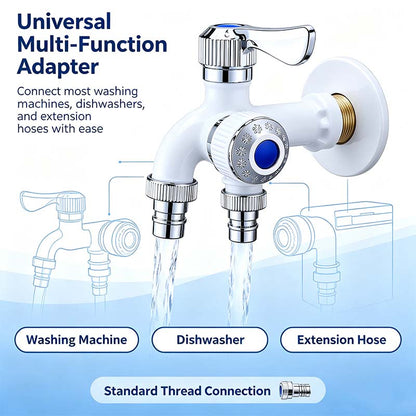 Dual Outlet Washing Machine Plastic Faucet, 1 In 2 Out Water Plastic Tap🚰