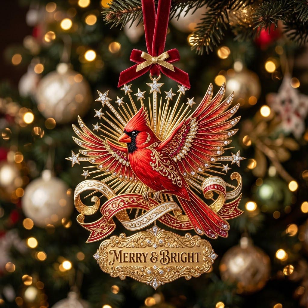 🎅2026 Christmas Giift 50% Off--Red Cardinal Christmas Mica Ornament