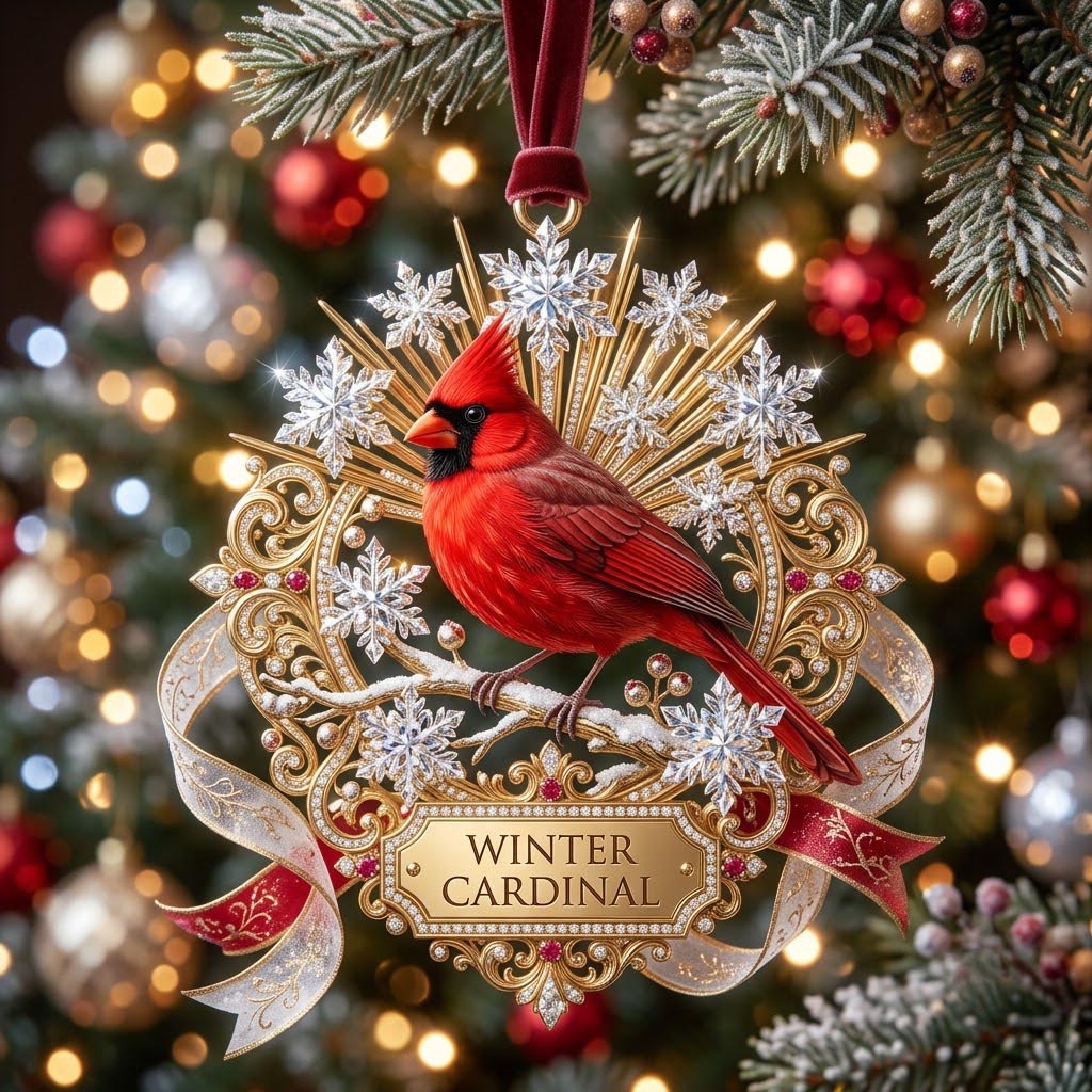 🎅2026 Christmas Giift 50% Off--Red Cardinal Christmas Mica Ornament