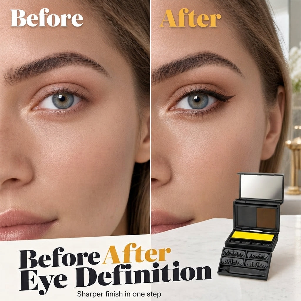 👁️ 3-in-1 Eyeliner & Lash Stamp Kit – Wing, Bottom Lashes & Liner, Waterproof, Beginner-Friendly ✨