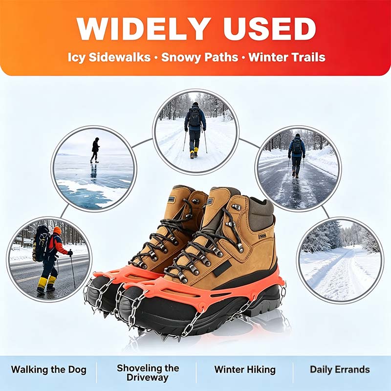 Ice Cleats for Shoes and Boots, Lightweight Crampons Anti-Slip Traction Snow Grips👢