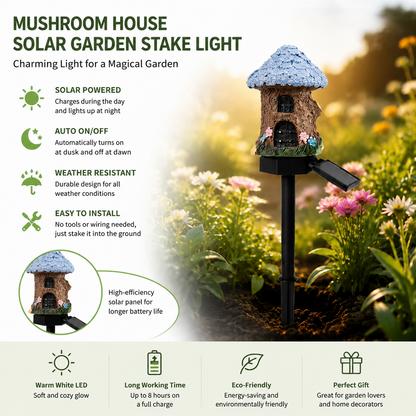 ✨Last Day: 49% OFF🔥Solar Fairy-Tale Mushroom Cottage Garden Light – Whimsical Warm Glow for Paths, Patios & Flower Beds 🍄🌙