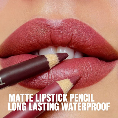 12Pcs Matte Lip Liner With Sharpener Set Waterproof Smudgeproof Precise Contour Lipstick Pens 😍