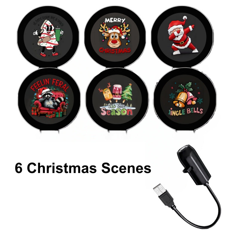 Plug-&-Play HD Christmas Projector – 6 or 10 Festive Scenes