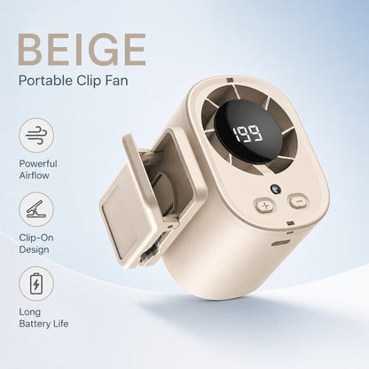 ❄️199-Speed USB Rechargeable Clip-On Fan – Portable, Strong Clamp, Long-Lasting Battery for Car, Desk & Travel