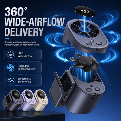 ❄️199-Speed USB Rechargeable Clip-On Fan – Portable, Strong Clamp, Long-Lasting Battery for Car, Desk & Travel