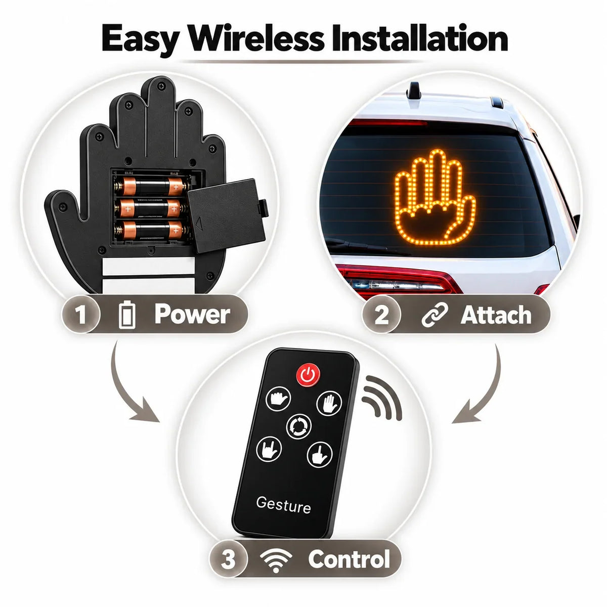 LED Car Gesture Light 🚗⚡